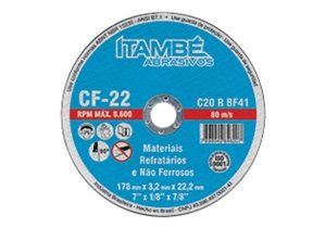 1684 DISCO DE CORTE REFRATARIO ITAMBE 9x7/8 2T