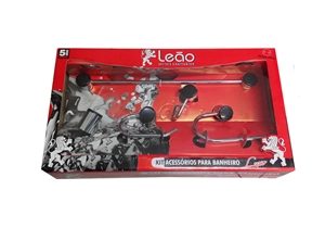 2087 KIT P/ BWC LEAO LUXO CROM./PRETO 5pçs 16102