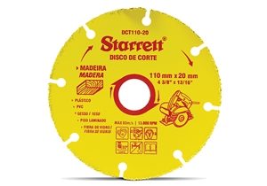 8016 DISCO CORTE MULT STARRETT C/ TUNGSTÊNIO 4. 3/8'' DCT110-20