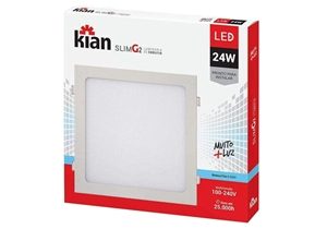 8962 LUMINARIA LED EMBUT KIAN SLIM QUAD 29,5x29,5cm 24W 6000K BI