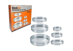 8982 PENEIRA DE ACO INOX P/ FUBA KIT C/6 PEÇAS BESTFER BFH1562