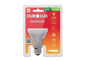 9641 LAMPADA SUPERLED PAR 20 6W BIV 3000 K OUROLUX 20098