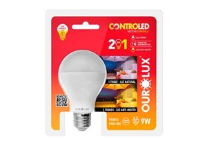 9642 LAMPADA 2X1 BRANCA E ANTI INSETO 9W 6500K OUROLUX 20482